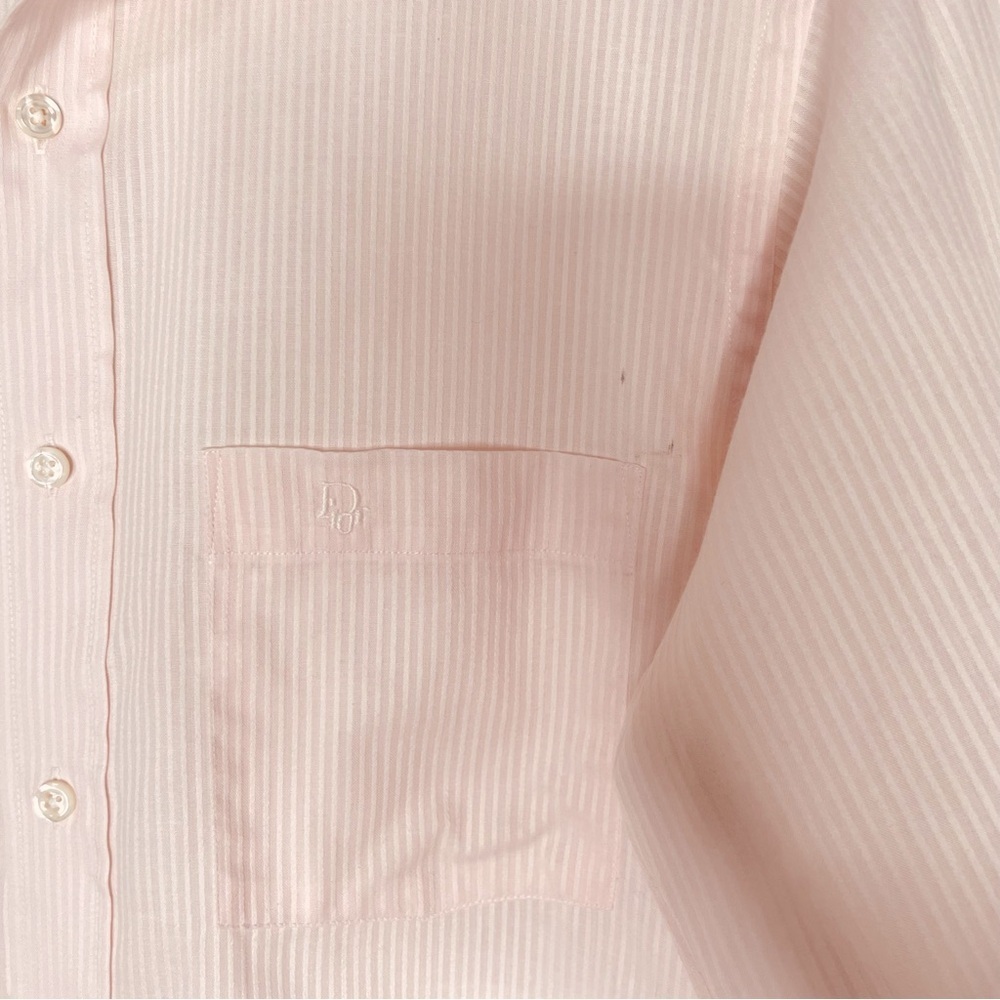 Christian Dior Pink Striped Dress Shirt Men’s 14.5 32/33 Long Sleeve Vintage USA - Picture 13 of 16